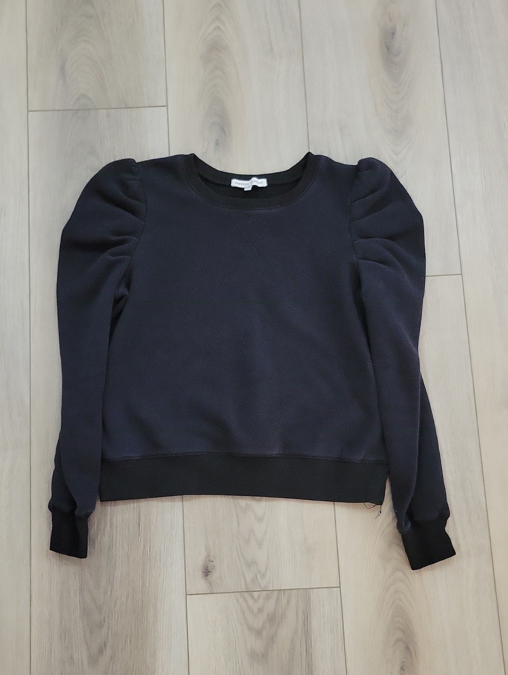 Rebecca Minkoff Black Puff-Sleeve Sweatshirt
